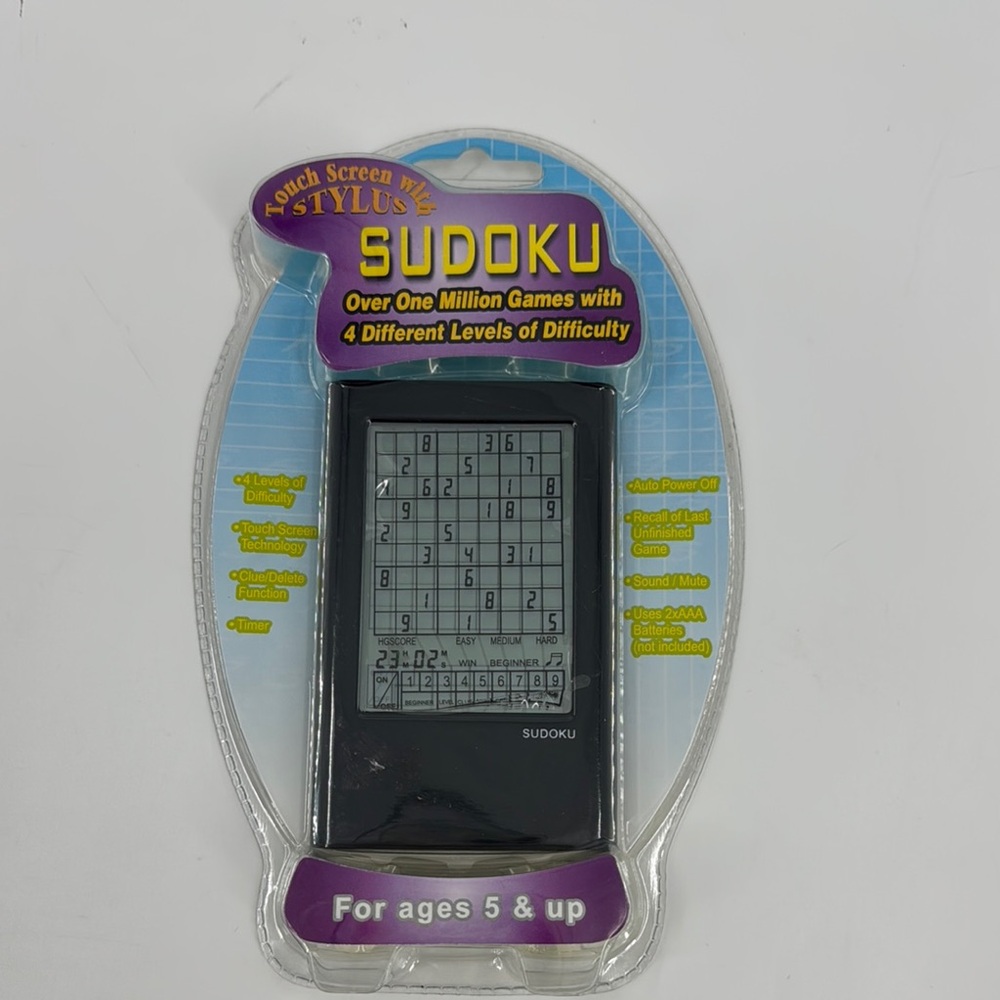 Stylus Touch Screen Sudoku Game Black NEW